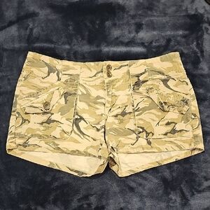 Arizona Jean Company Green and Cream Cargo Shorts